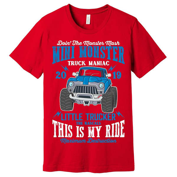 Mini Monster Truck Maniac T-Shirt Assorted Colors - Image 3