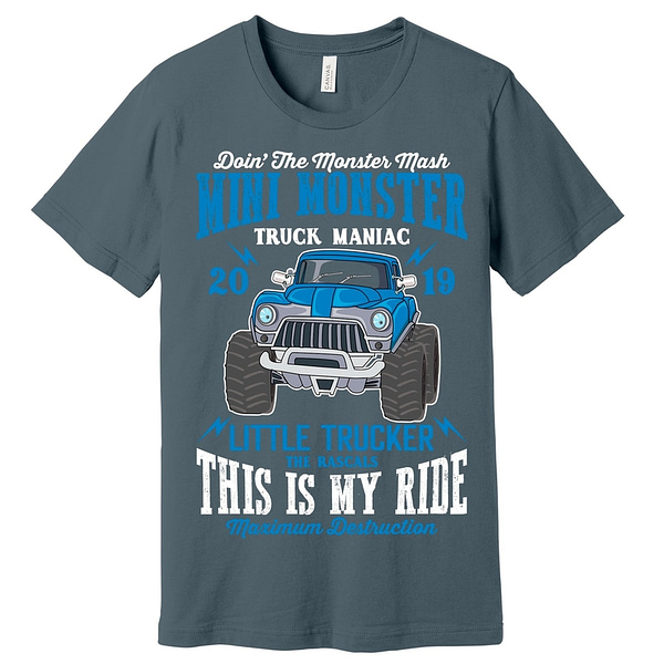 Mini Monster Truck Maniac T-Shirt Assorted Colors - Image 2